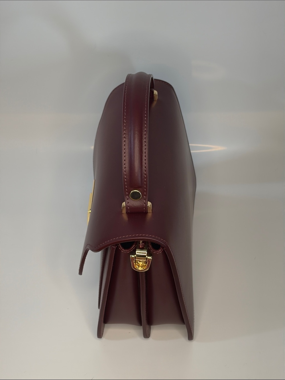 Maison Rinceau Bordeaux Petit Apollon Leather Top-Handle Bag - Picture 4 of 11